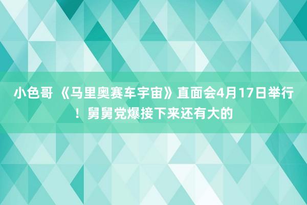 小色哥 《马里奥赛车宇宙》直面会4月17日举行！舅舅党爆接下来还有大的