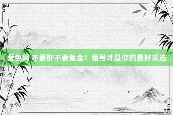 爱色网 不要肝不要氪金！租号才是你的最好采选