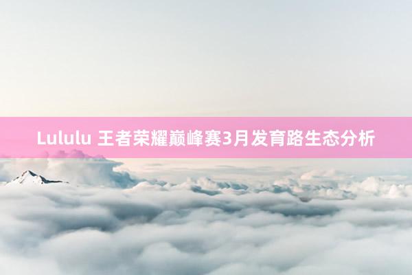 Lululu 王者荣耀巅峰赛3月发育路生态分析