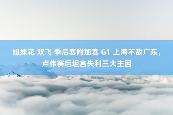 姐妹花 双飞 季后赛附加赛 G1 上海不敌广东，卢伟赛后坦言失利三大主因