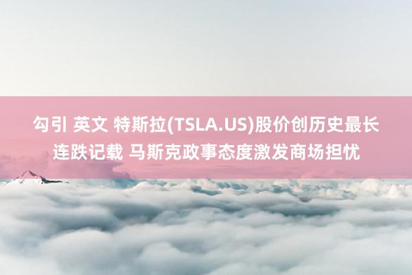 勾引 英文 特斯拉(TSLA.US)股价创历史最长连跌记载 马斯克政事态度激发商场担忧