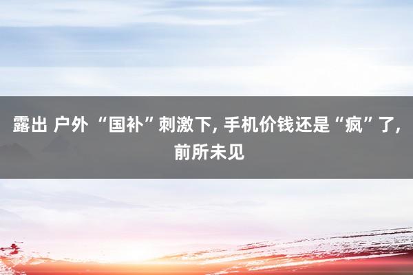 露出 户外 “国补”刺激下, 手机价钱还是“疯”了, 前所未见
