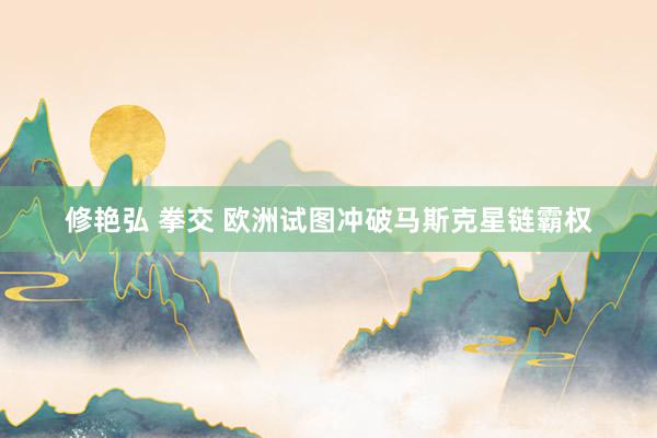 修艳弘 拳交 欧洲试图冲破马斯克星链霸权