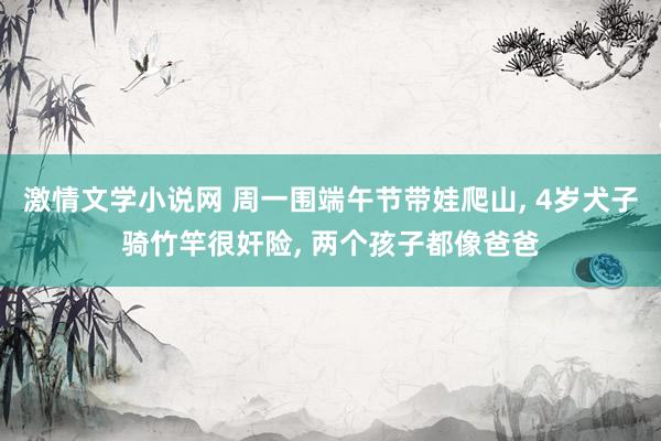 激情文学小说网 周一围端午节带娃爬山, 4岁犬子骑竹竿很奸险, 两个孩子都像爸爸