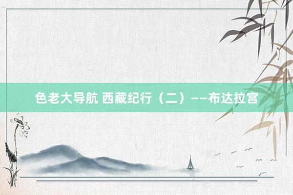 色老大导航 西藏纪行（二）——布达拉宫