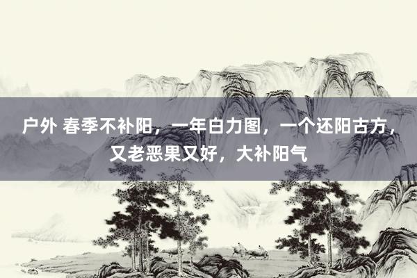 户外 春季不补阳，一年白力图，一个还阳古方，又老恶果又好，大补阳气